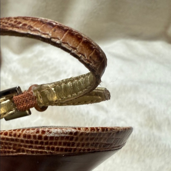 Franco Sarto Textured Brown Slingback Heels - Picture 8 of 12